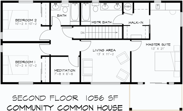 COMMON HOUSE PHASE 1 SECOND FLR PLAN 12-20-23