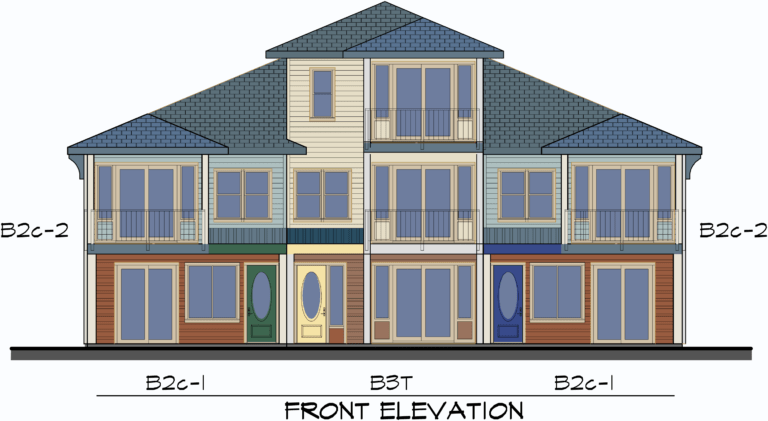 Front View Ohana Circle: Townhomes 2 & 3 Story with Garages