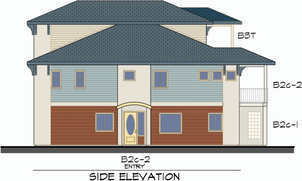 Side View Ohana Circle: Townhomes 2 & 3 Story with Garages