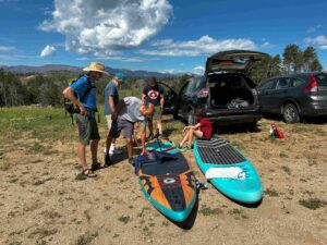 paddleboards in the mountains